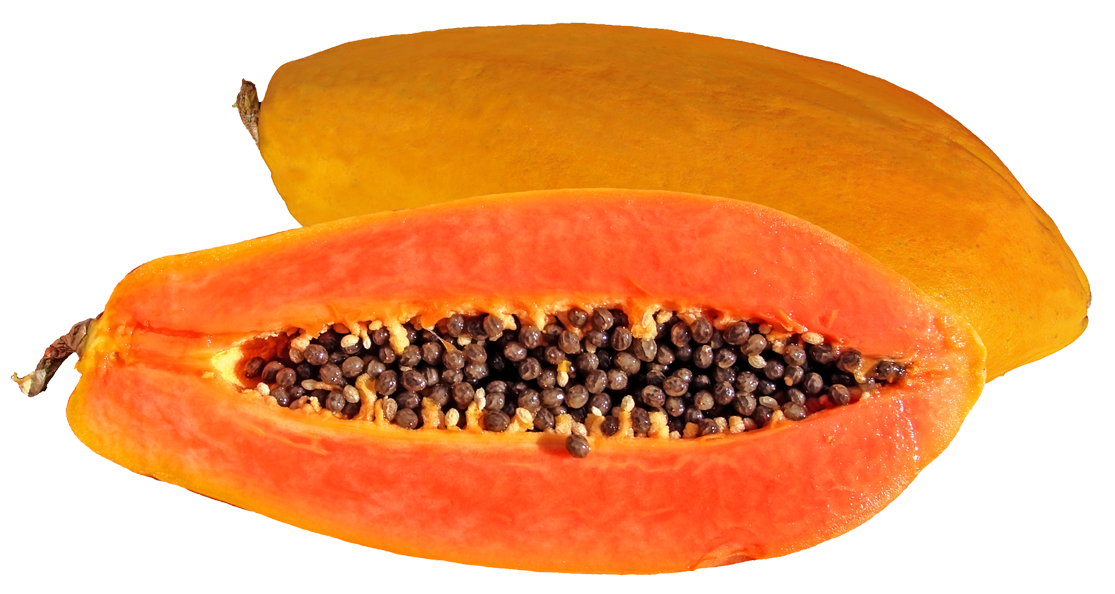 Ripe Papaya Halfand Whole PNG