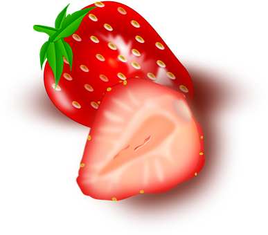 Ripe Strawberry Illustration PNG