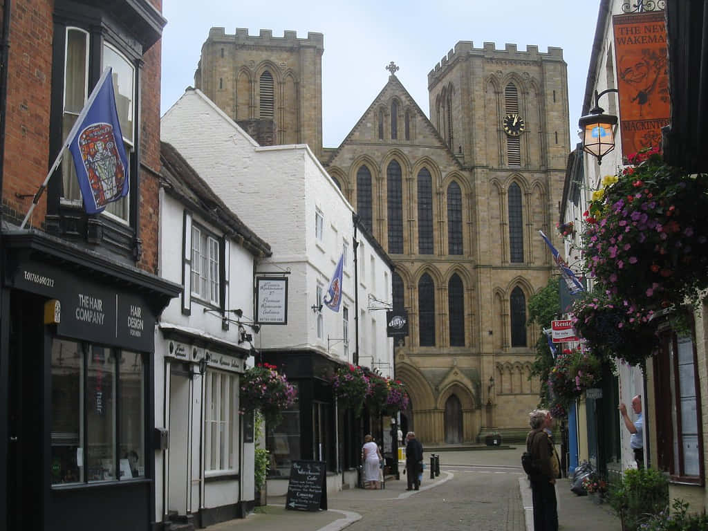 Ripon Cathedral Street View Wallpaper