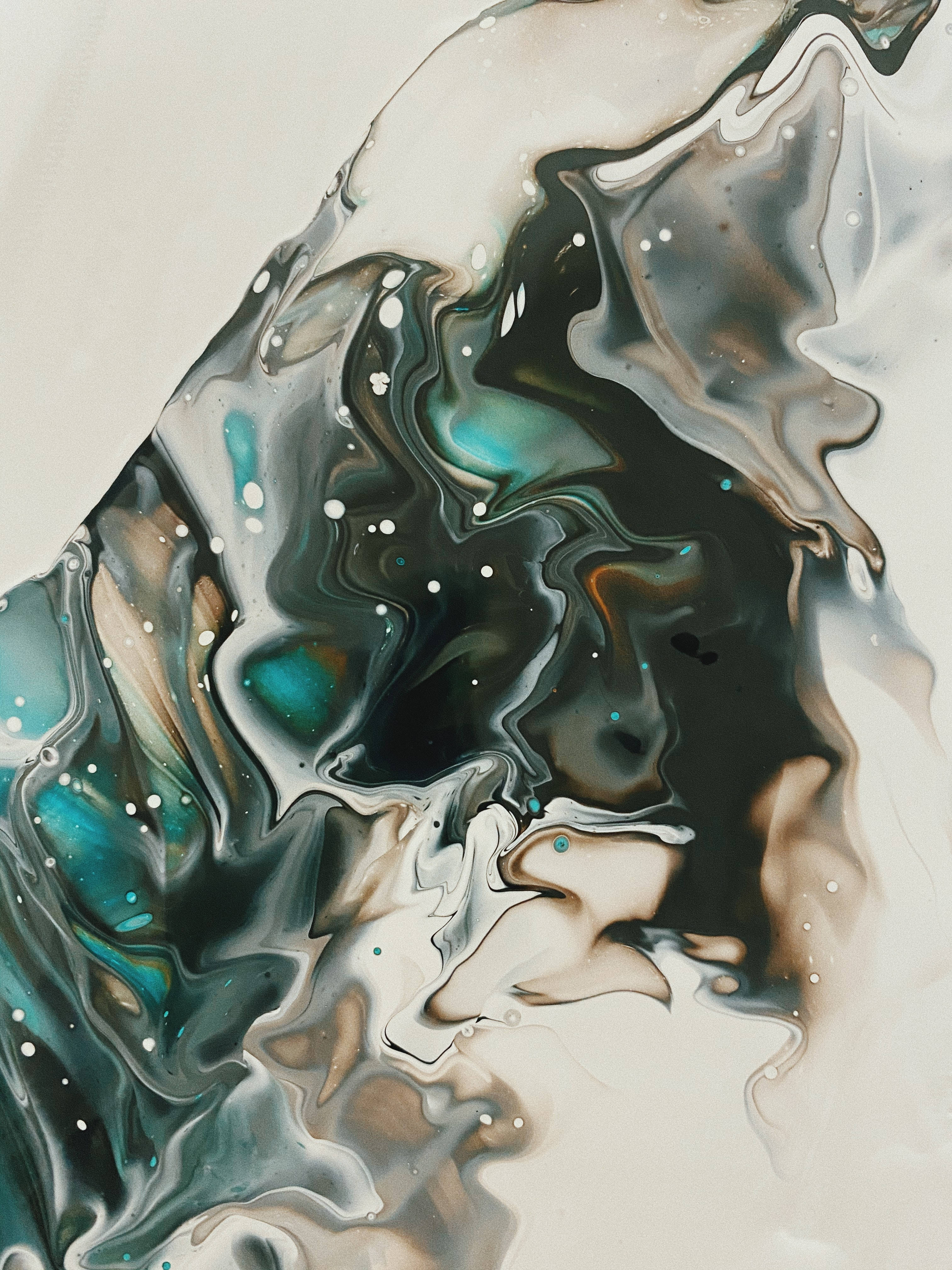 Ripple Green And Black Marble 4K Wallpaper