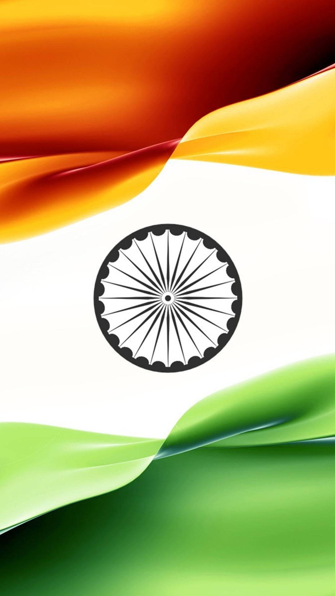 Rippled Indian Flag Mobile Wallpaper