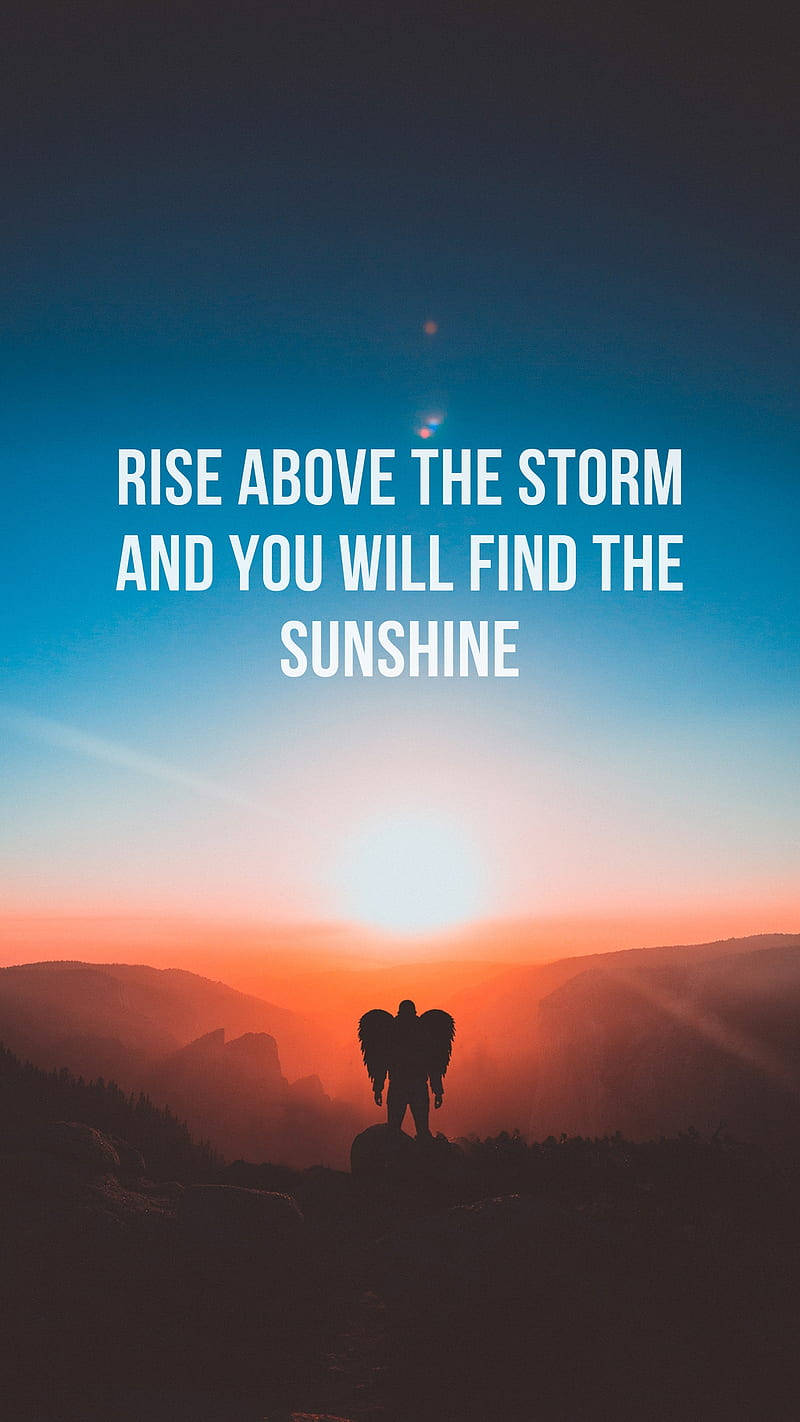 Rise Above The Storm Motivational Aesthetic Quote Wallpaper