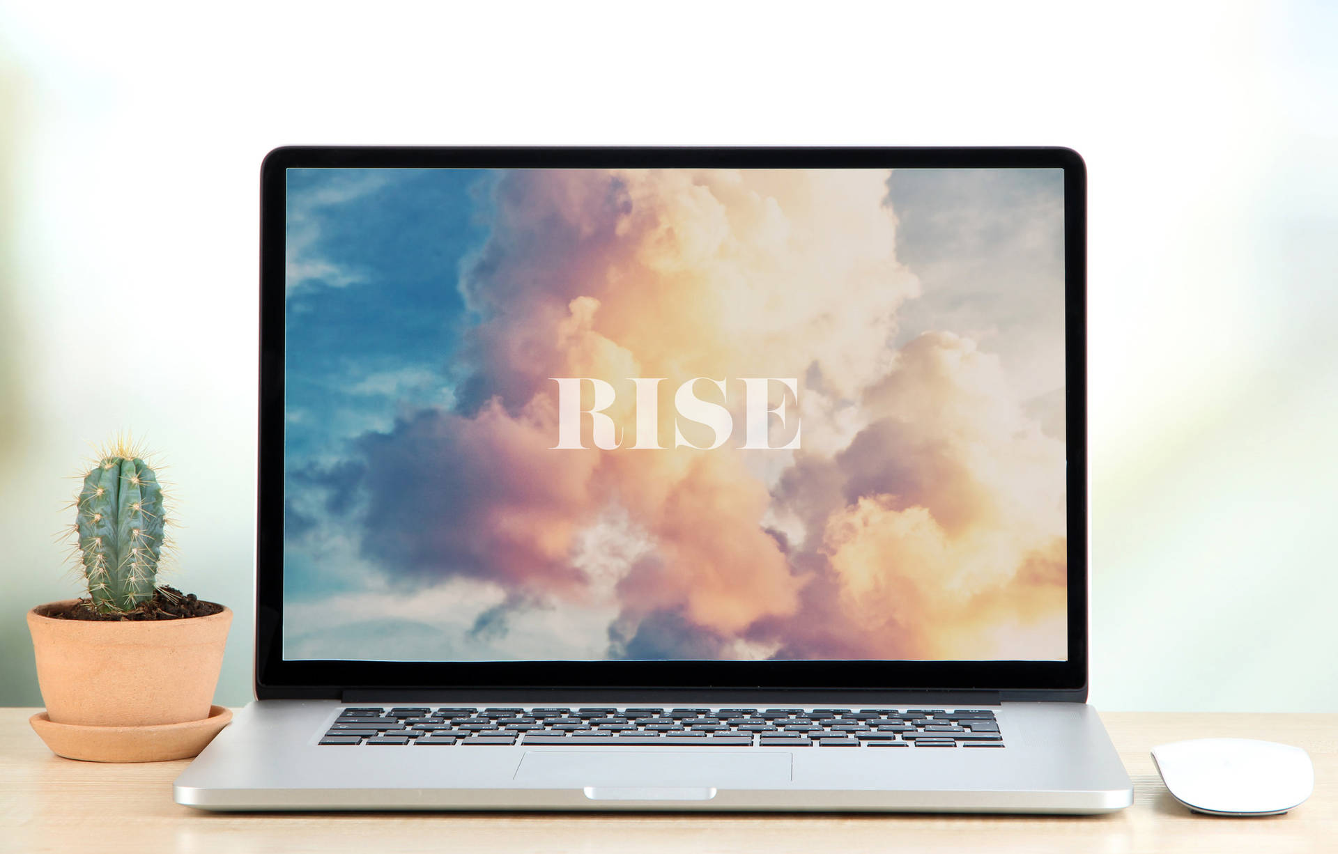 Rise Aesthetic Clouds Office Laptop Picture