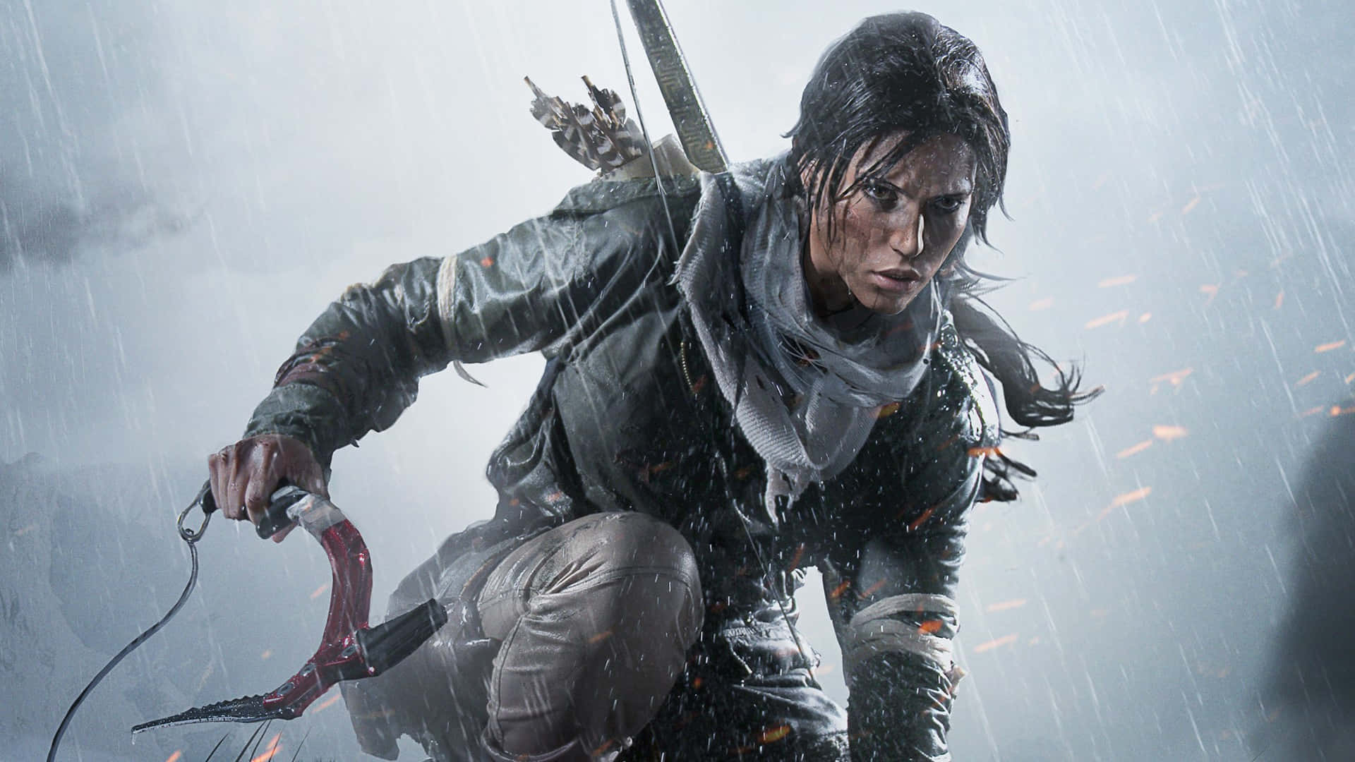 Laracroft Kæmper Mod Kulden I Sibirien I Spillet Rise Of The Tomb Raider.