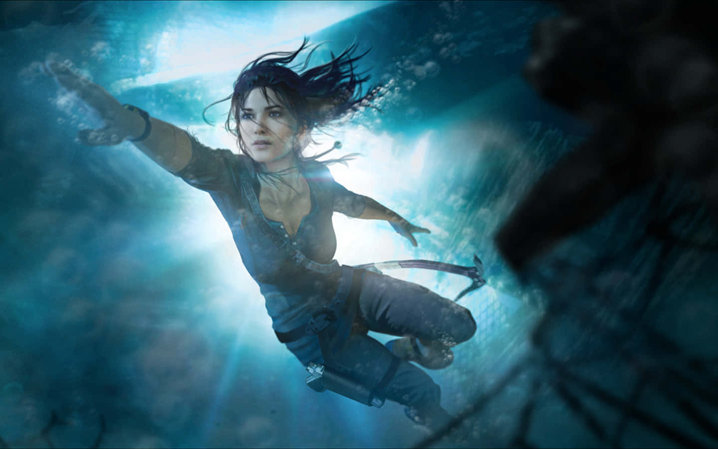The Lara Croft Poster With A Woman In The Water