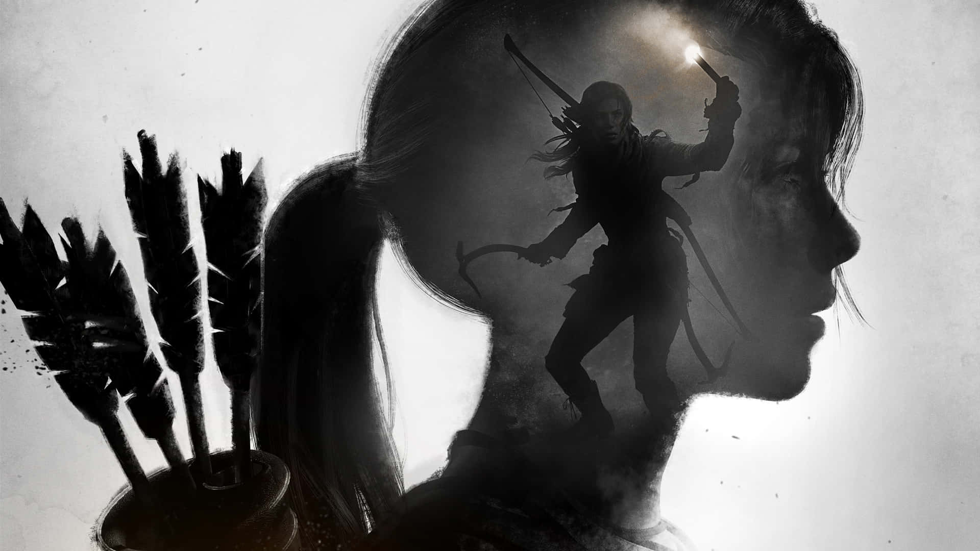 The Tomb Raider - A Silhouette Of A Woman Holding Arrows