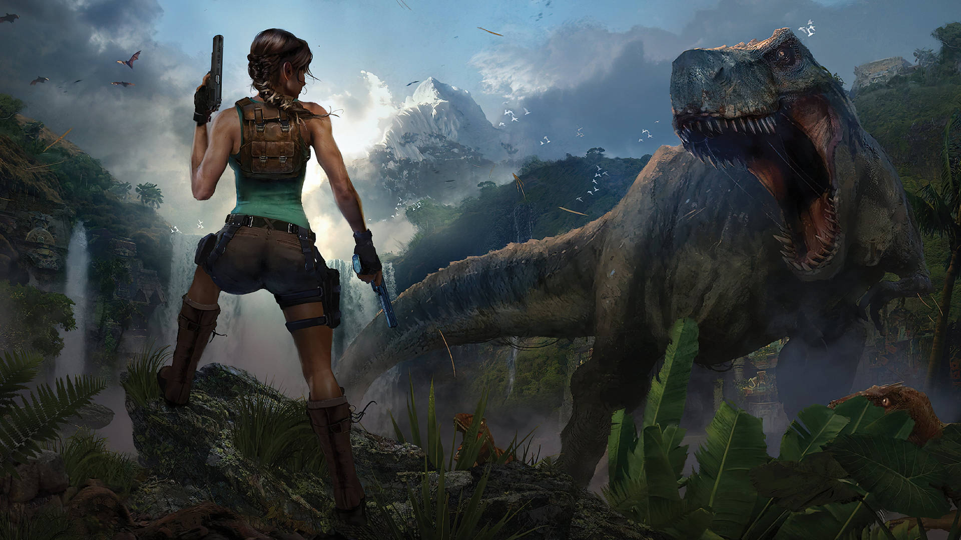 Rise Of The Tomb Raider Lara Vs. Dinosaur