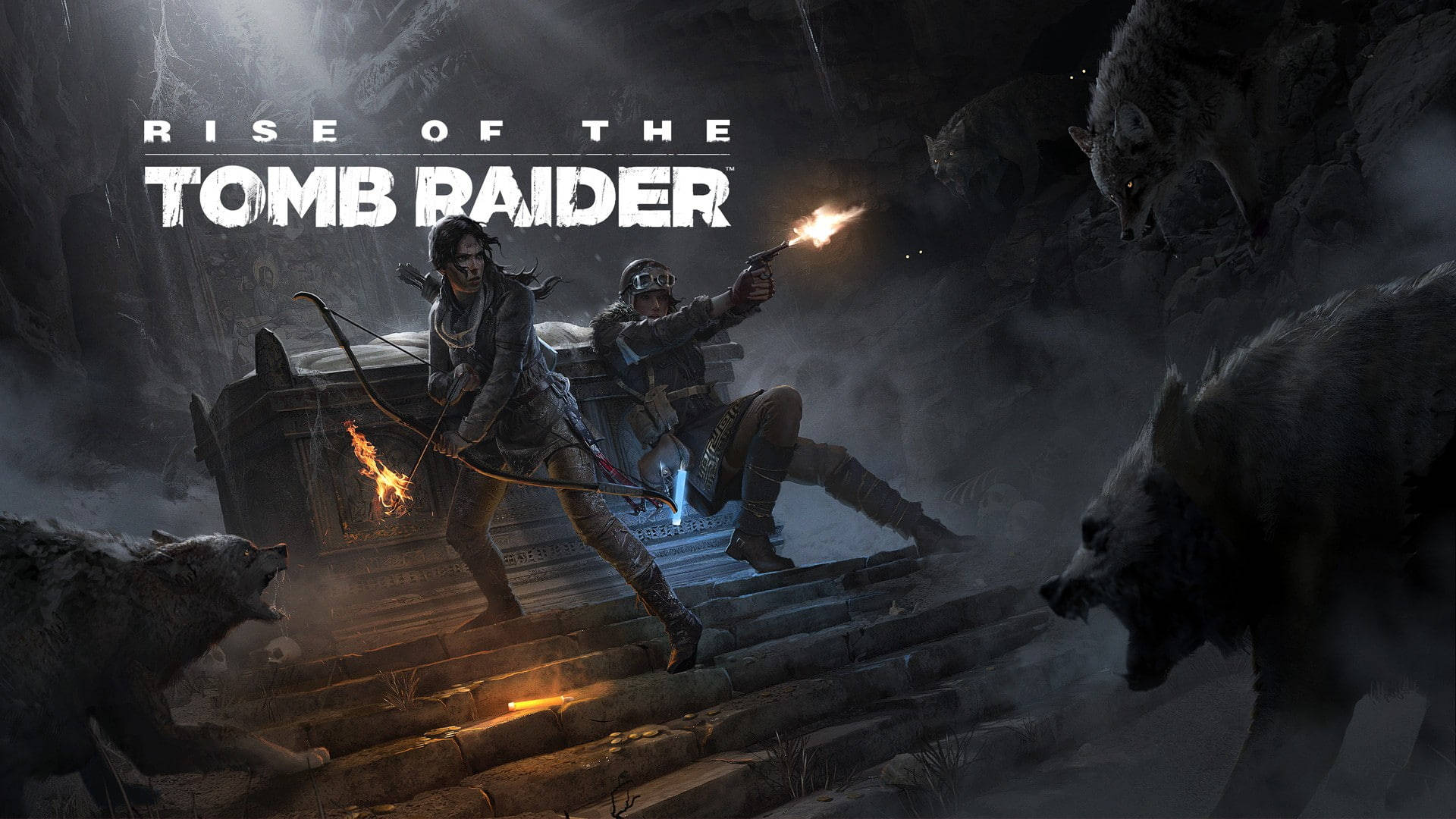 Stigning I Tomb Raider Ulv Møde Wallpaper