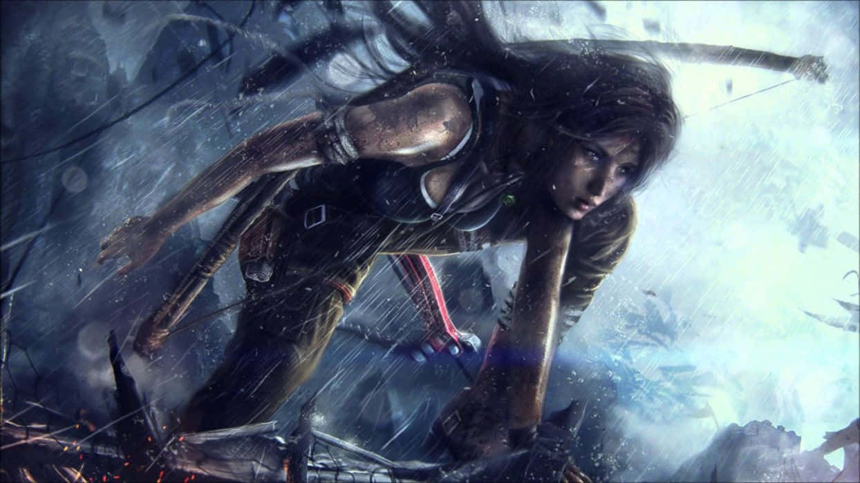 Anstiegder Tomb Raider Lara Croft Wallpaper
