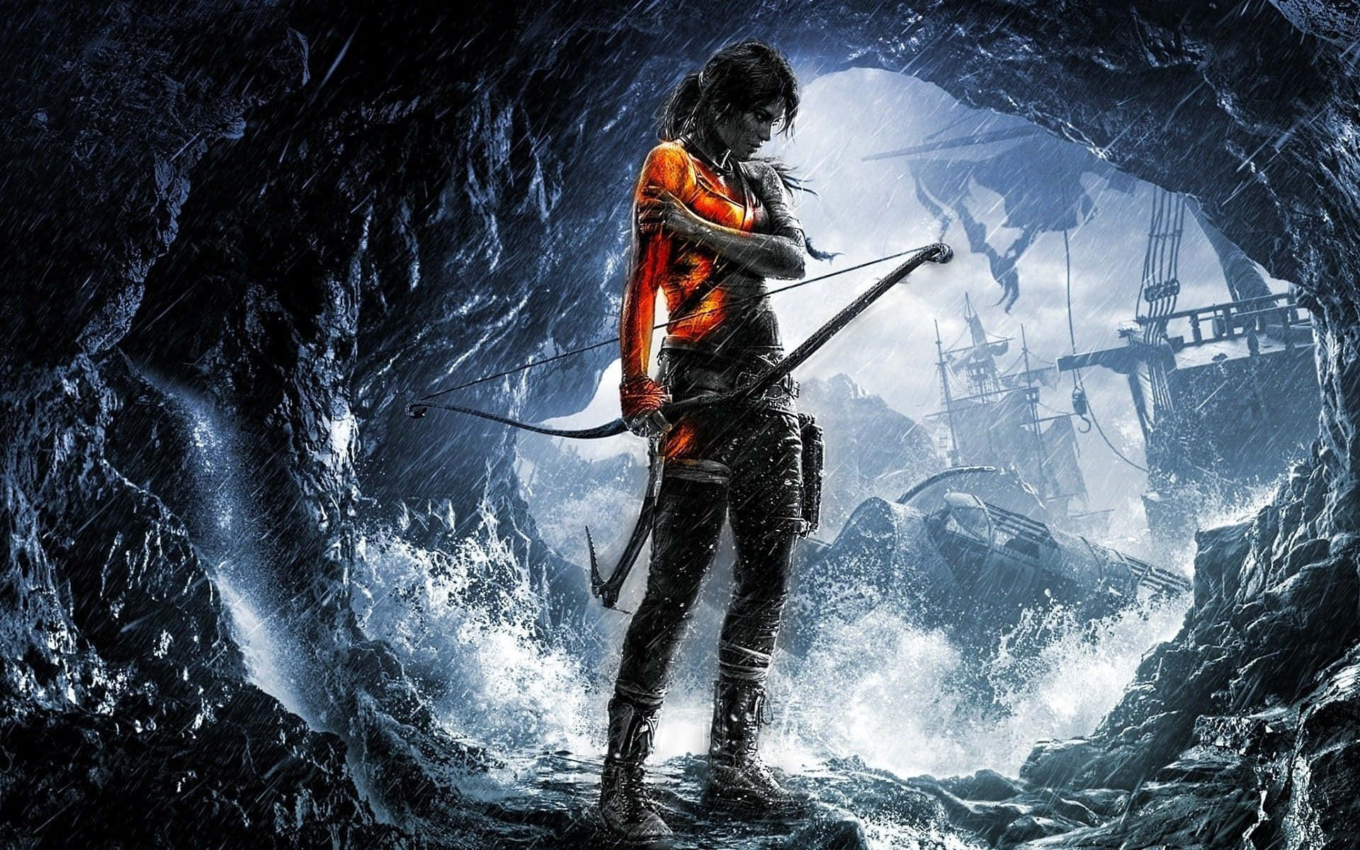 Laracroft Se Encuentra Victoriosa Sobre Sus Enemigos En Rise Of The Tomb Raider. Fondo de pantalla