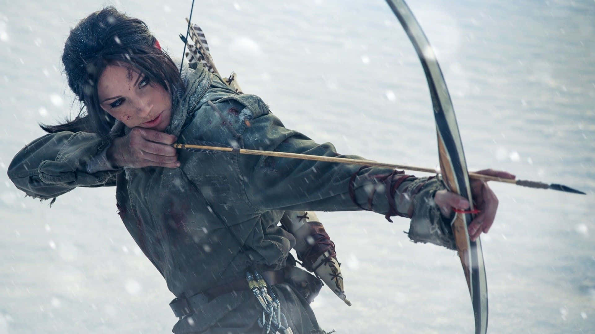 Lara Croft starter på et eventyr for at opdage hemmeligheden ved udødelig liv i Rise of Tomb Raider Wallpaper
