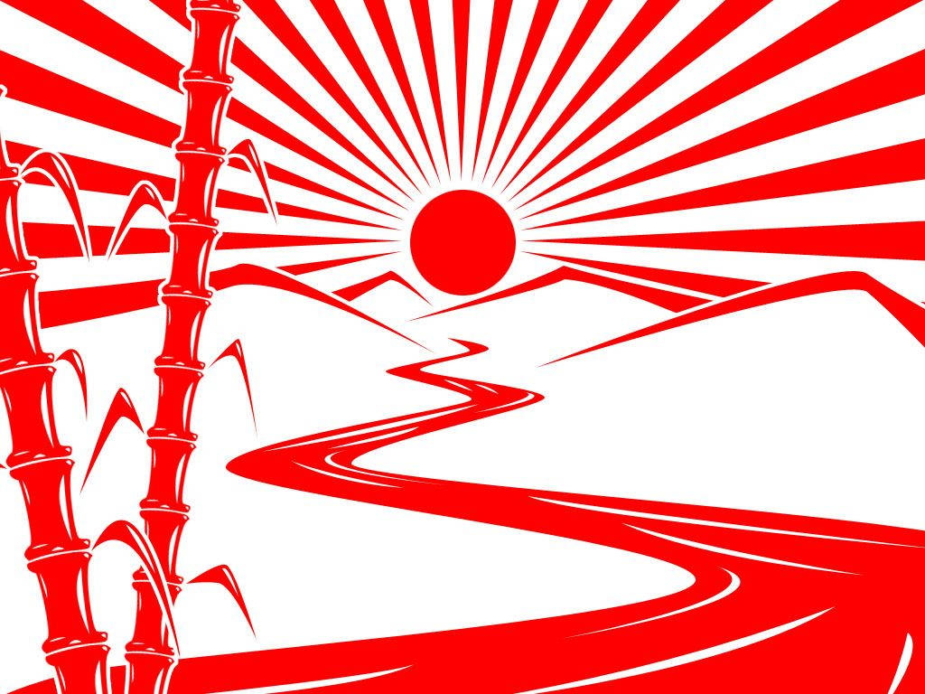 Rising Sun Red Art Wallpaper