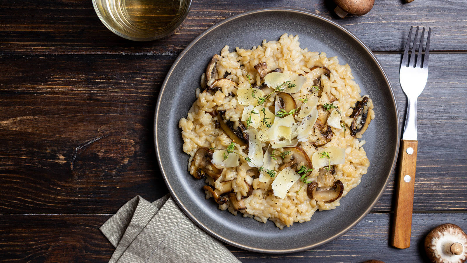 Delectable Mushroom Risotto Garnished to Perfection Wallpaper