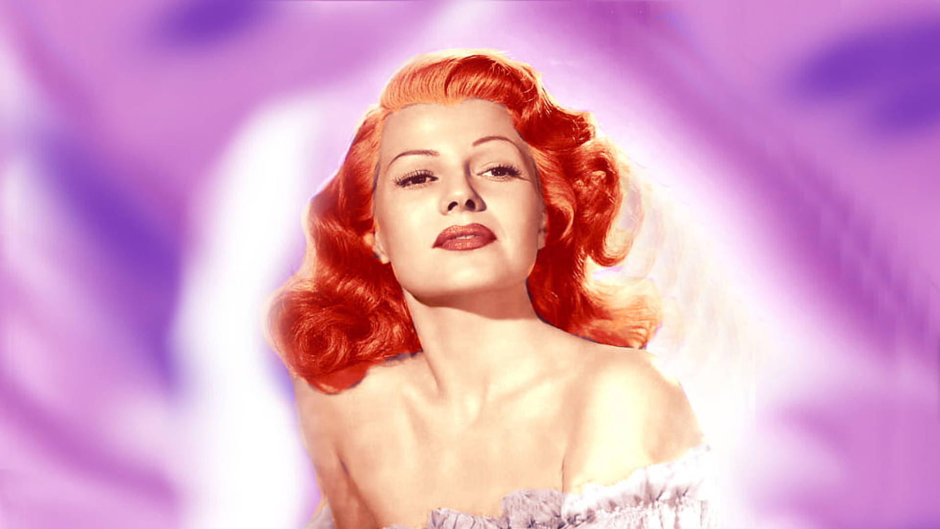 Rita Hayworth Holografisk Baggrund Wallpaper