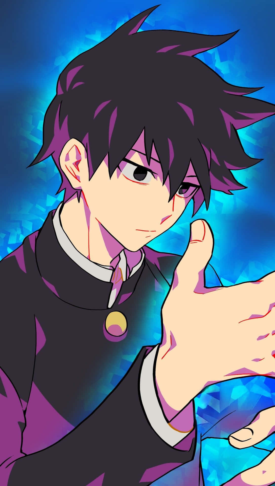 Caption: Ritsu Kageyama, Powerful Esper in Action Wallpaper