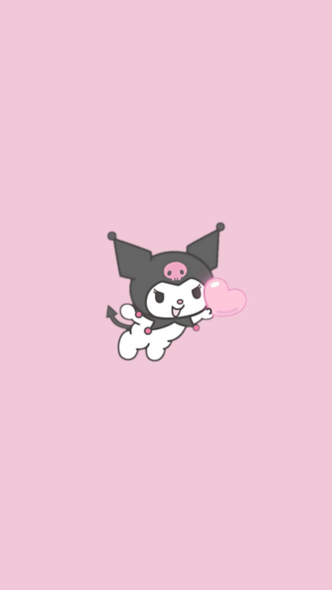 Rival Of My Melody Kuromi Holding Heart Wallpaper