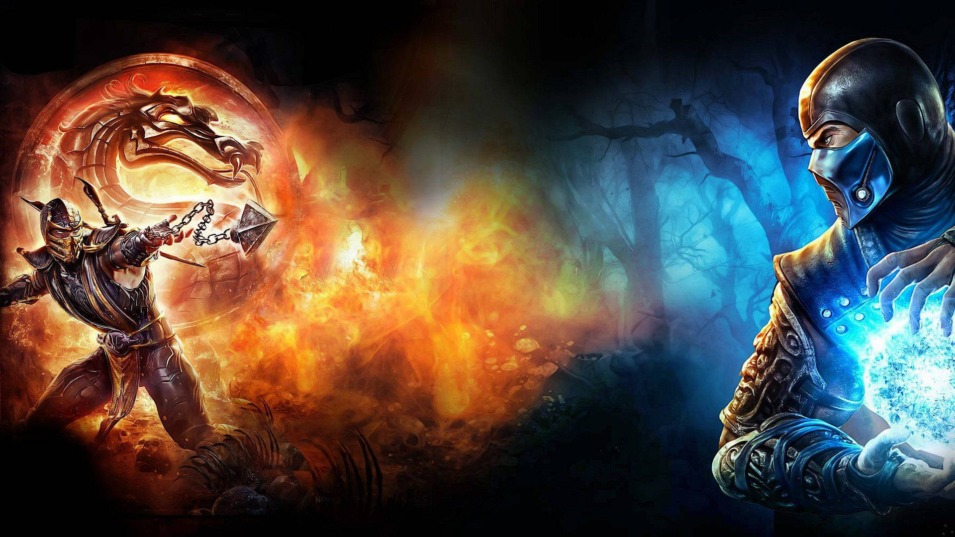 "The rivalries of Mortal Kombat are a battle to the death." Wallpaper