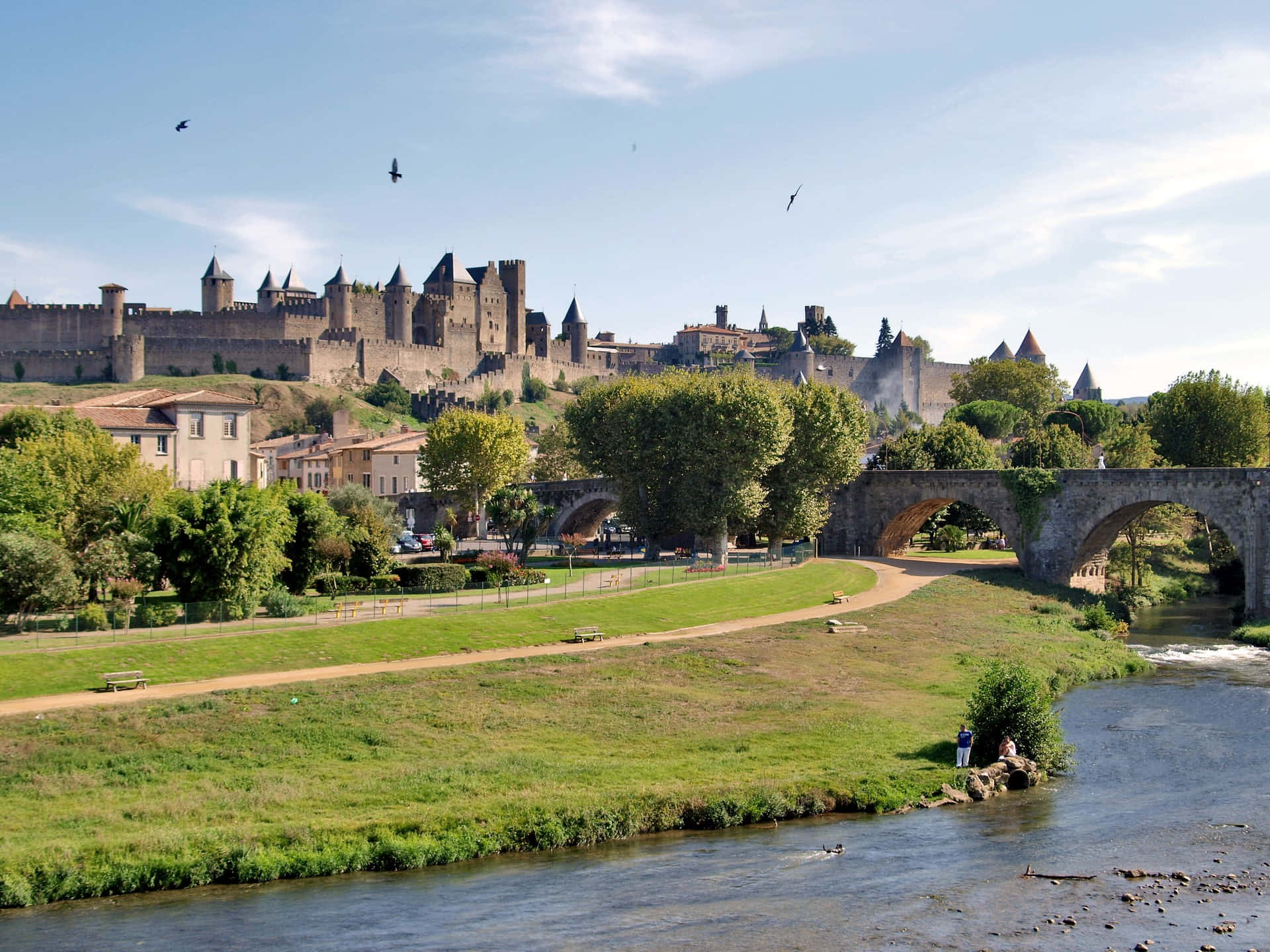 River Aude In Carcassonne France Picture