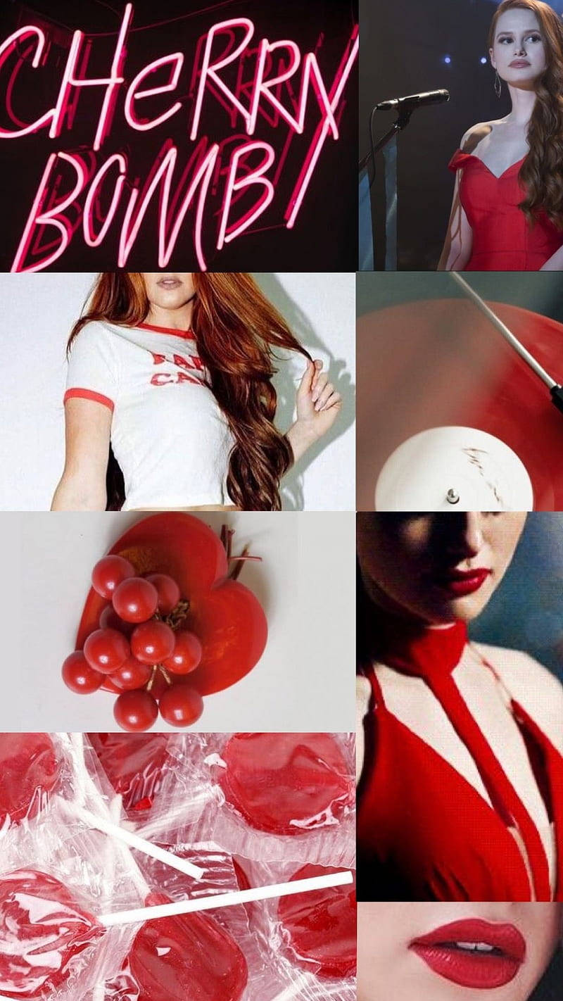 Riverdale Cheryl Red Collage Wallpaper