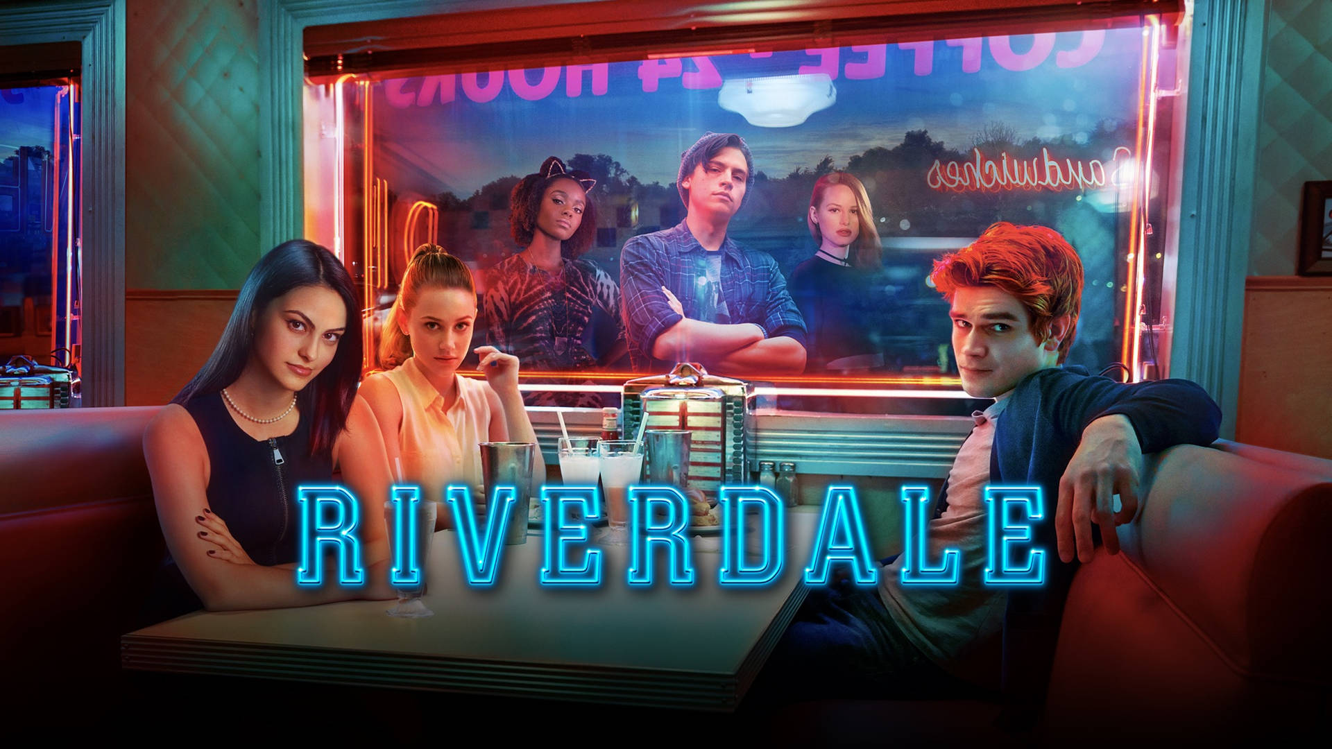 Caption: Iconic characters of Riverdale in a dramatic poster scene Wallpaper