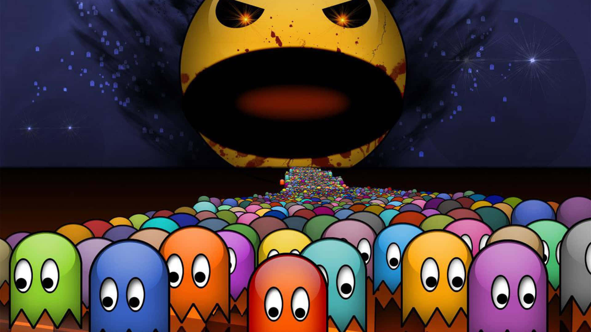 Riveting Capture Of A Vintage Pac-man Game Scene