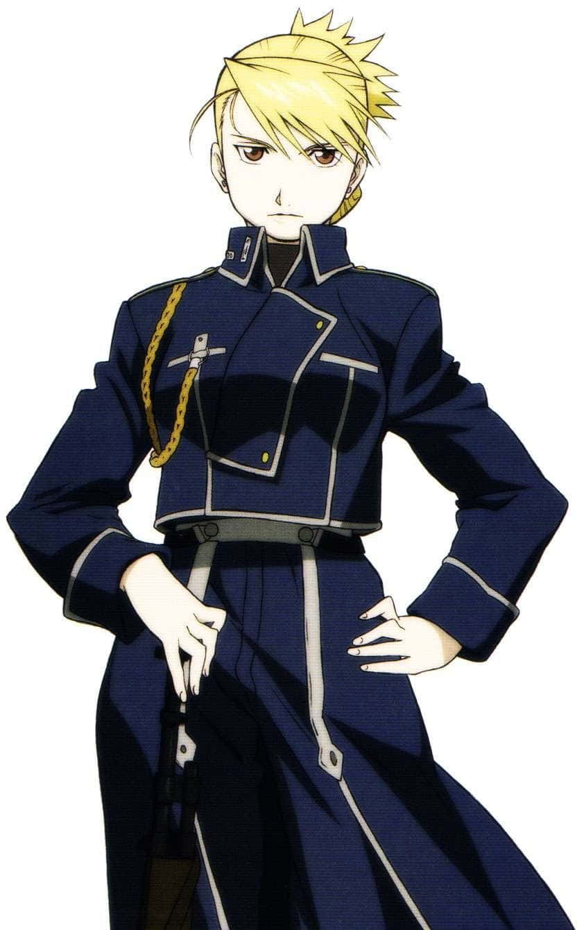 Riza Hawkeye, Focused and Ready for Action Wallpaper