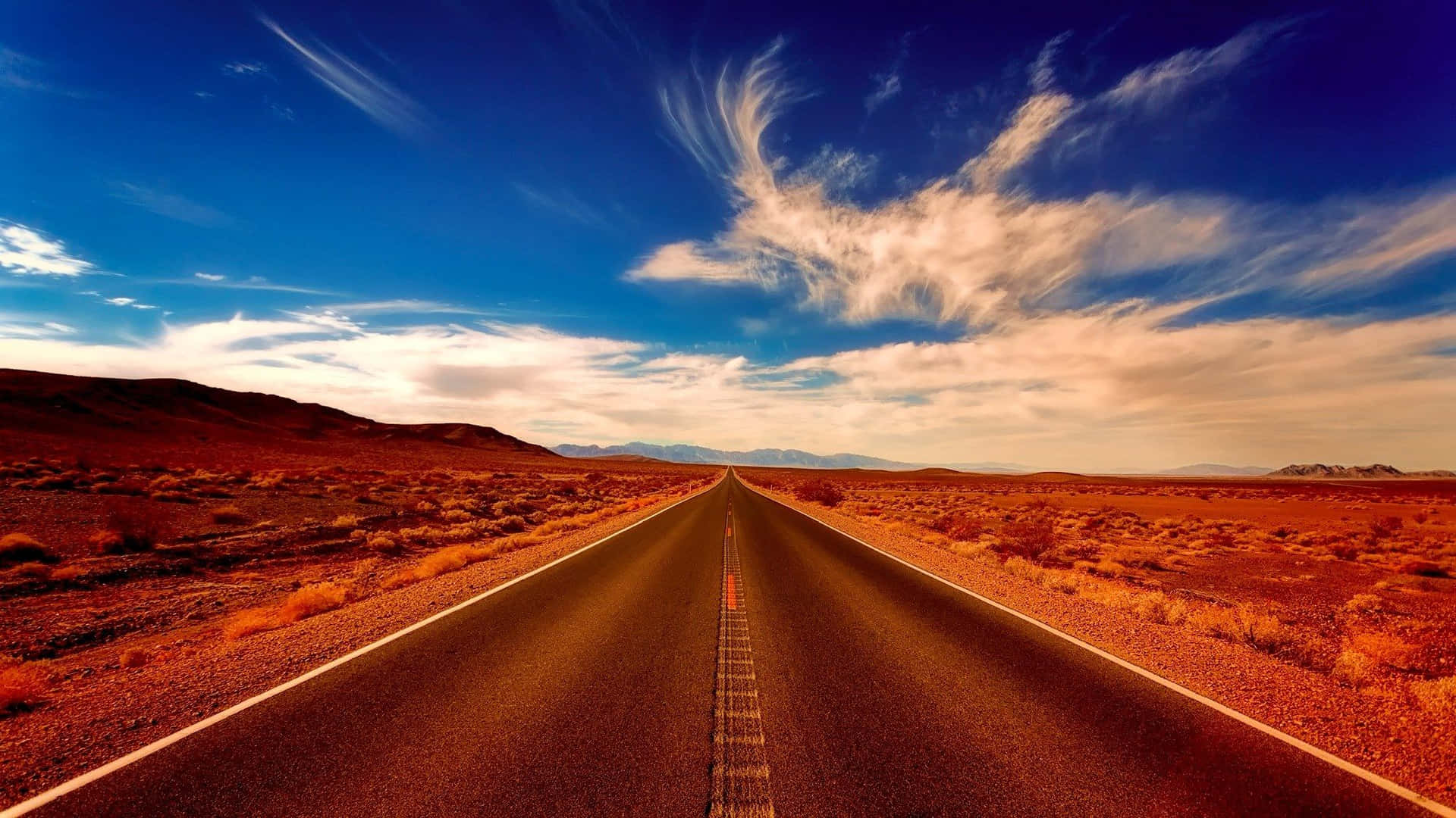 Desert Road Background And Horizon