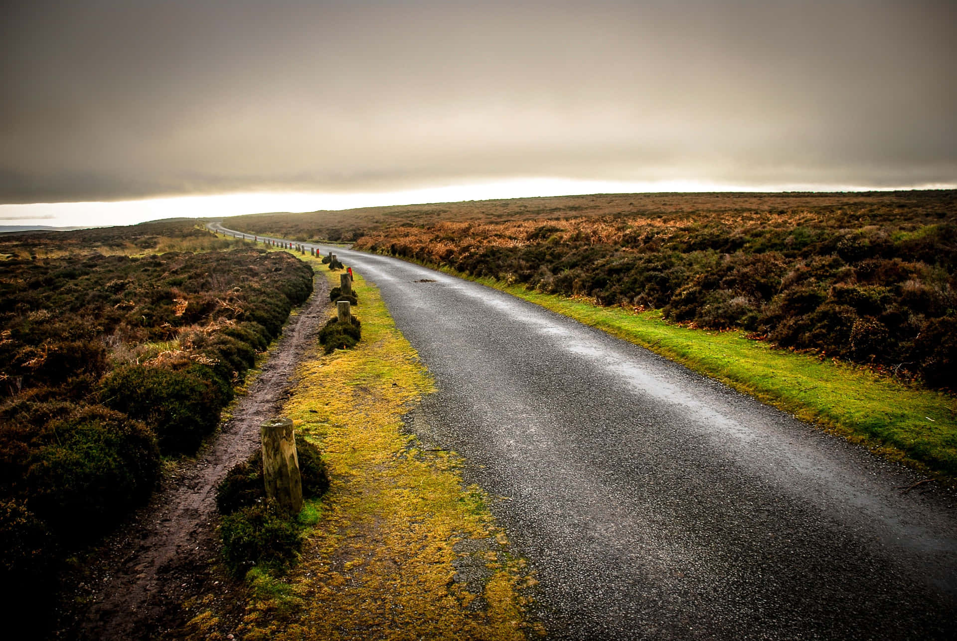 Country Road With Cloudy Sky Background