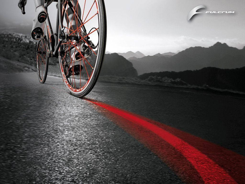 Road Bike Red Paint Line Wallpaper