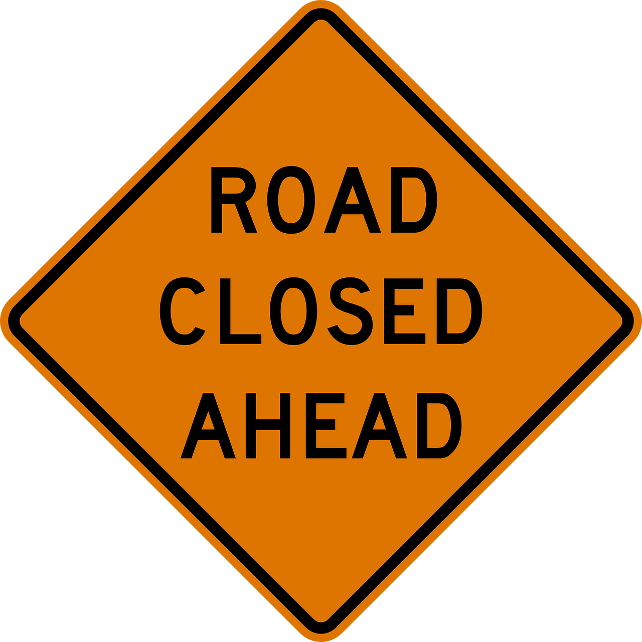 Road Closed Ahead Sign PNG