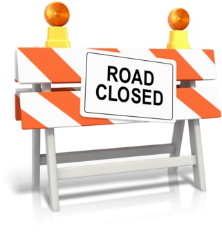 Road Closed Barrier Sign PNG