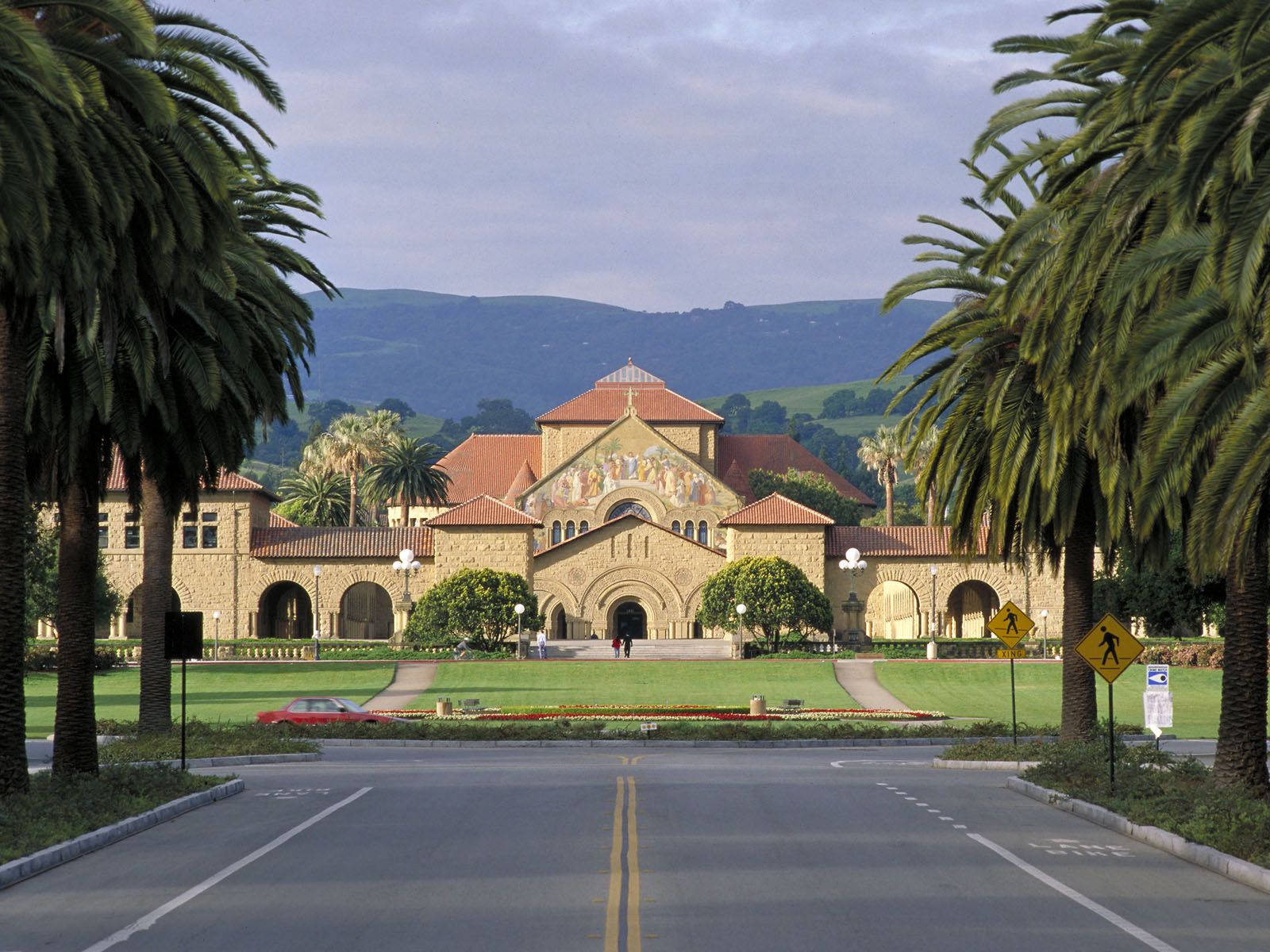 Stradache Porta All'università Di Stanford Sfondo