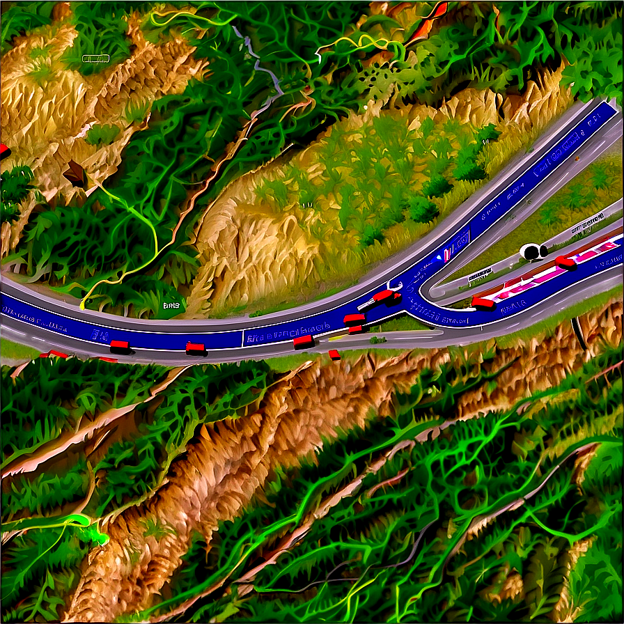 Road Map With Routes Png 06262024 PNG