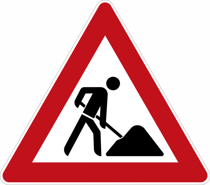 Roadwork Triangle Warning Sign.png PNG