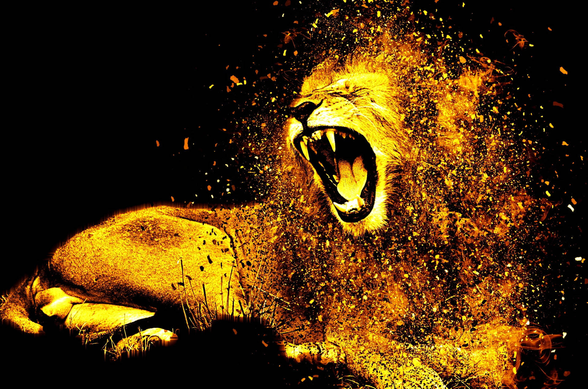 Roaring Golden Tiger Wallpaper