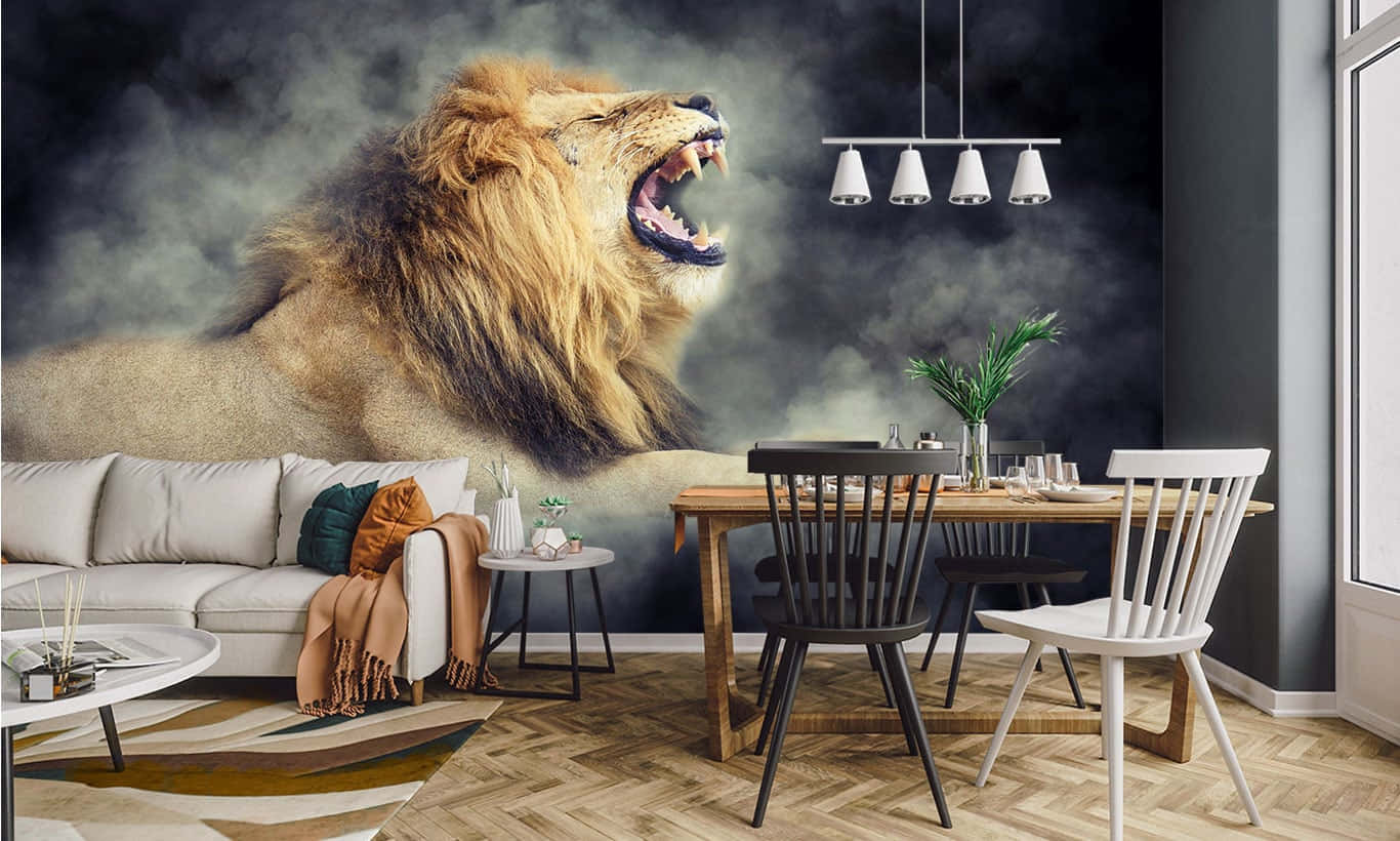 Brølende Løve 1366 X 820 Wallpaper