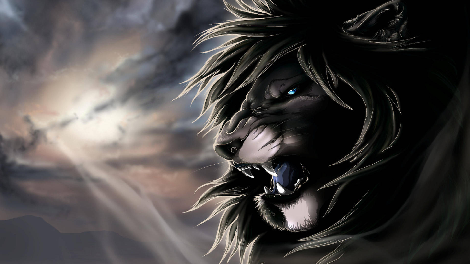Roaring Lion For 3d Lion Backdrop Wallpaper