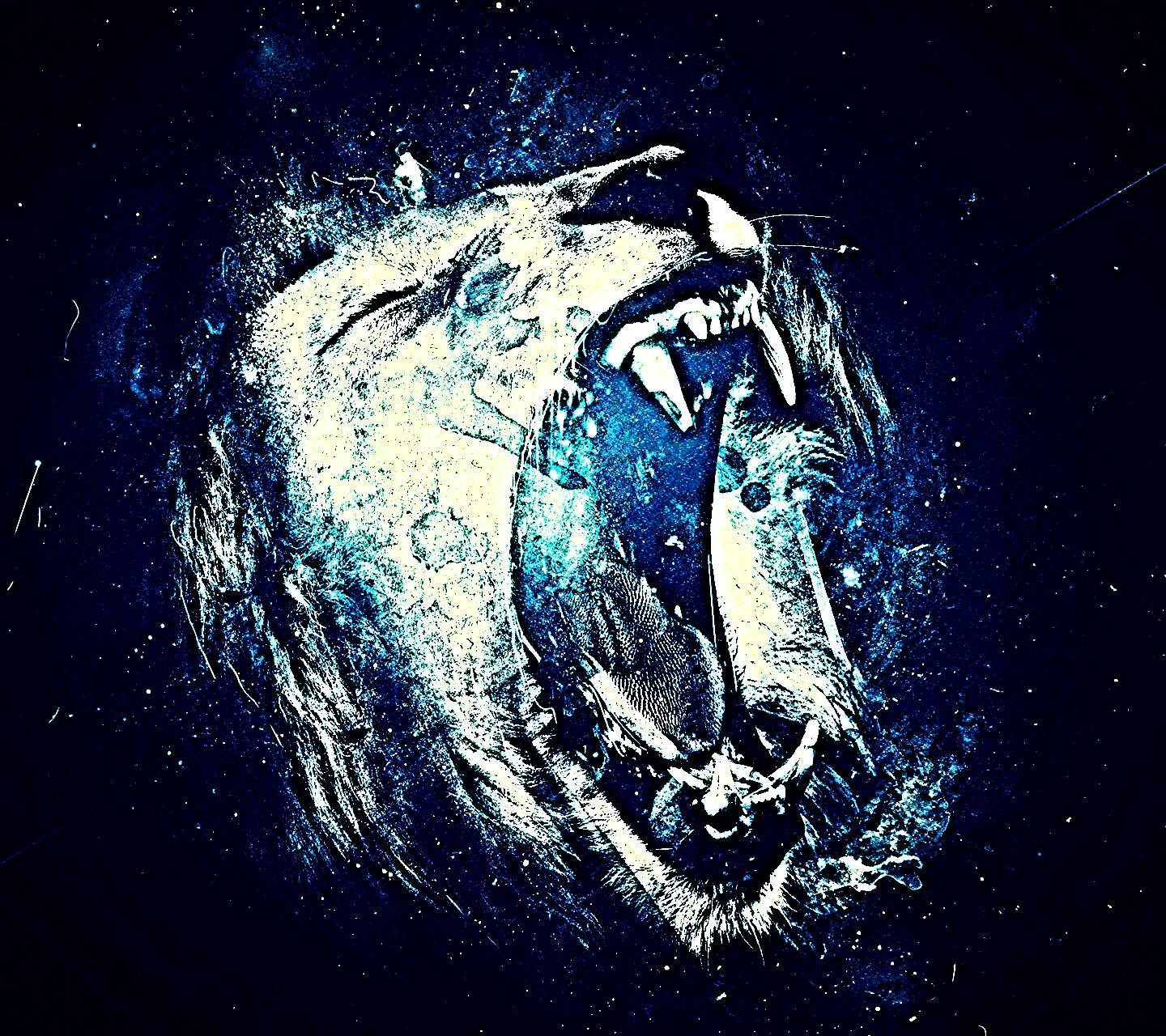 Roaring Lion Galaxy Textured Art Background