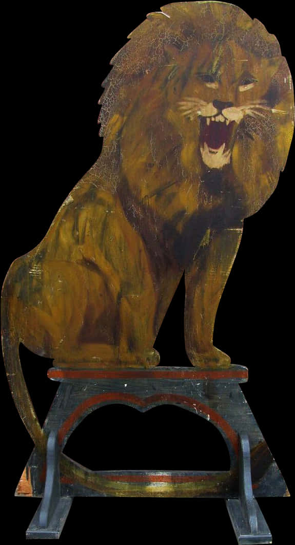 Majestic Lion Sculpture Artwork PNG