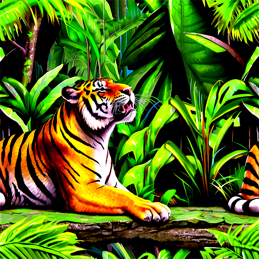 Roaring Tiger In Jungle Png Kvh PNG