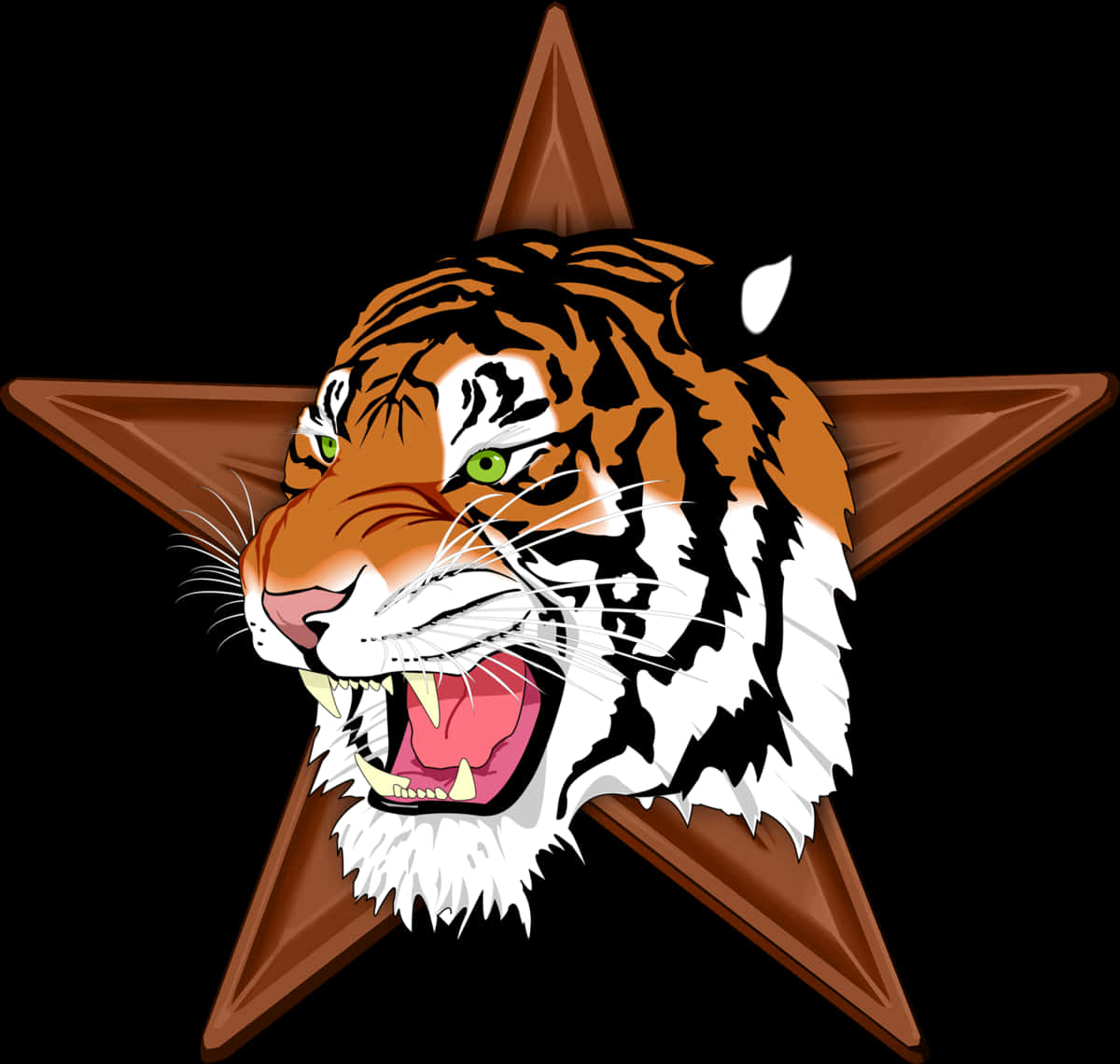 Roaring_ Tiger_ Star_ Background PNG