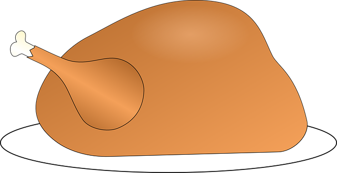 Roast Turkey Cartoon Illustration PNG