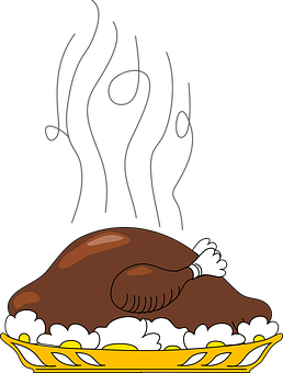 Roast Turkey Cartoon Illustration PNG