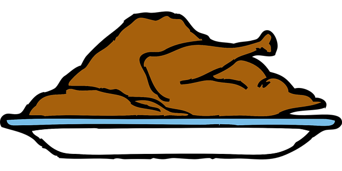 Roast Turkeyon Platter Illustration PNG