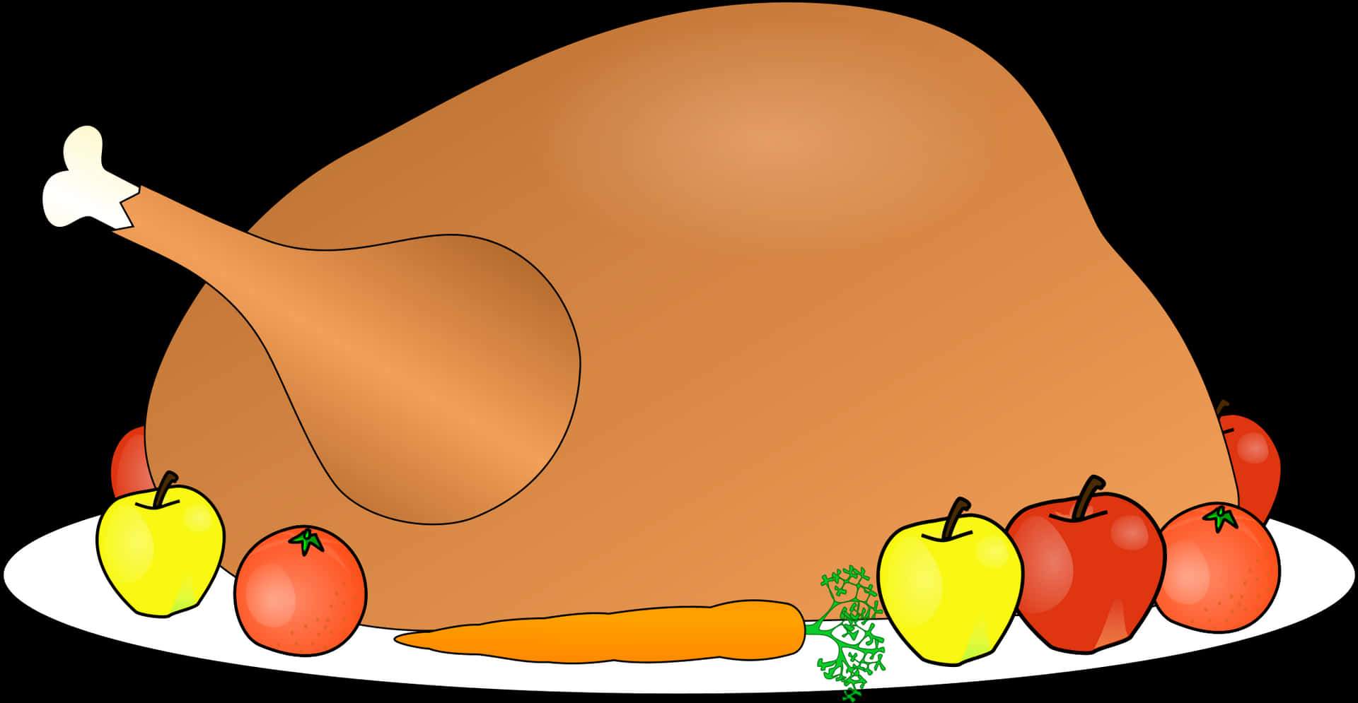 Roast Turkeywith Vegetablesand Fruits PNG