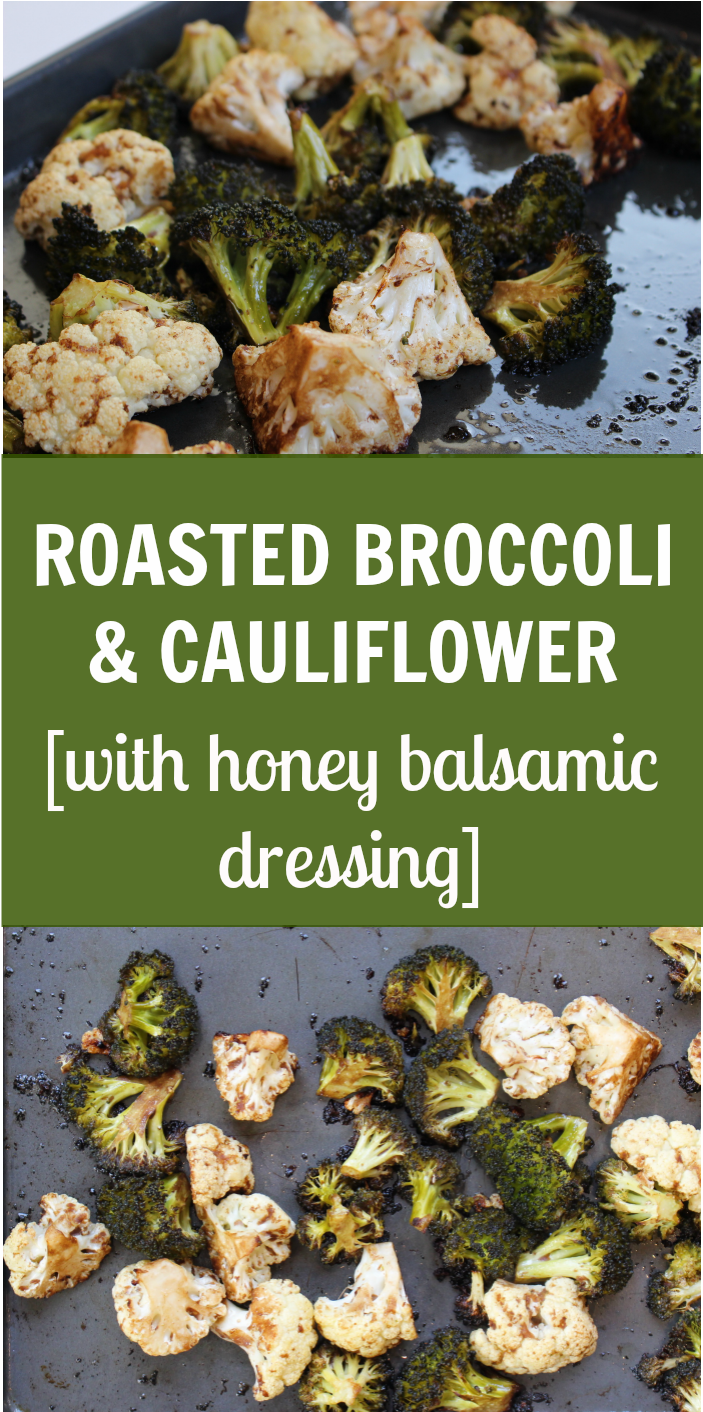 Roasted Broccoli Cauliflower Honey Balsamic Dressing PNG