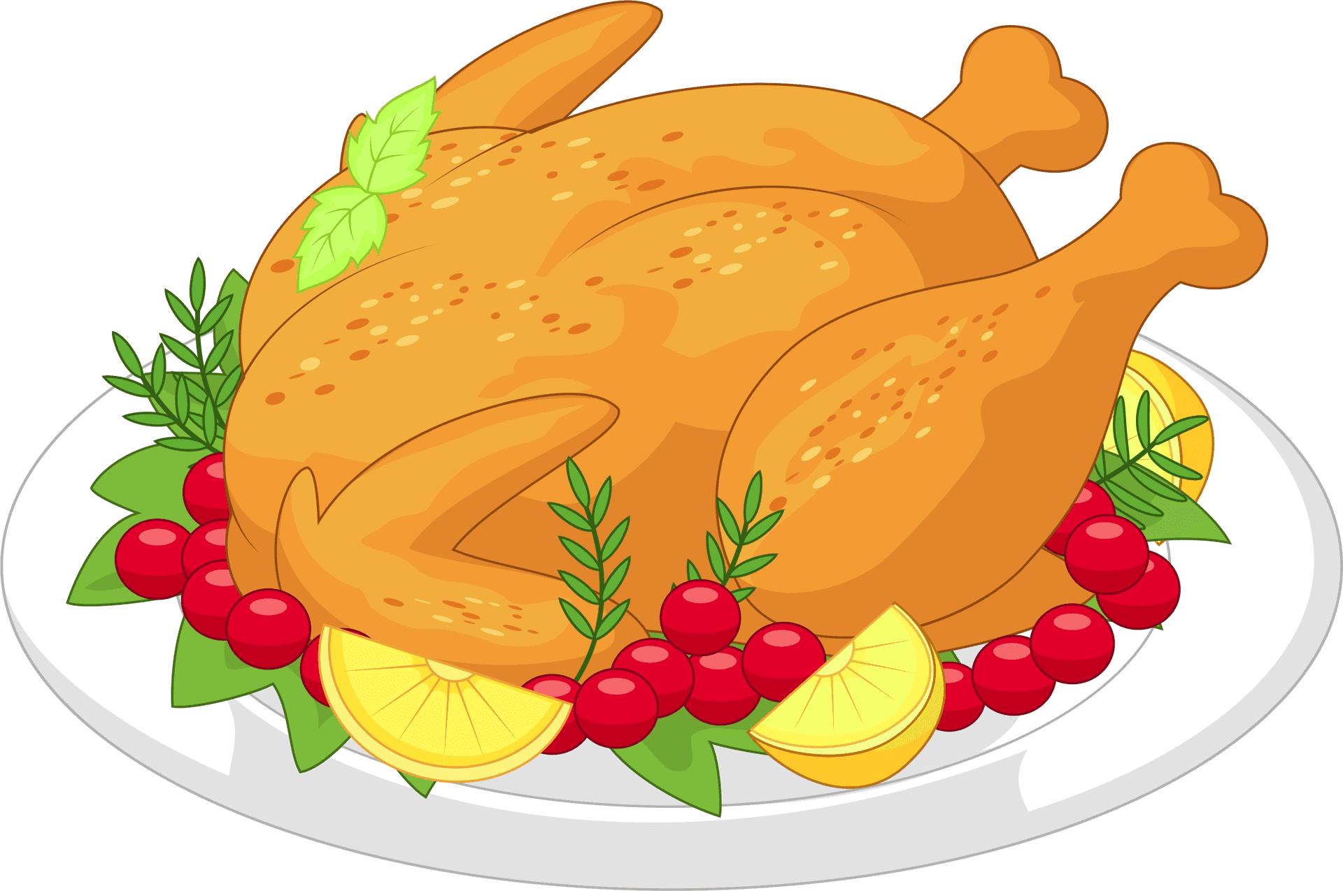 Roasted Chicken Dinner Illustration.png PNG