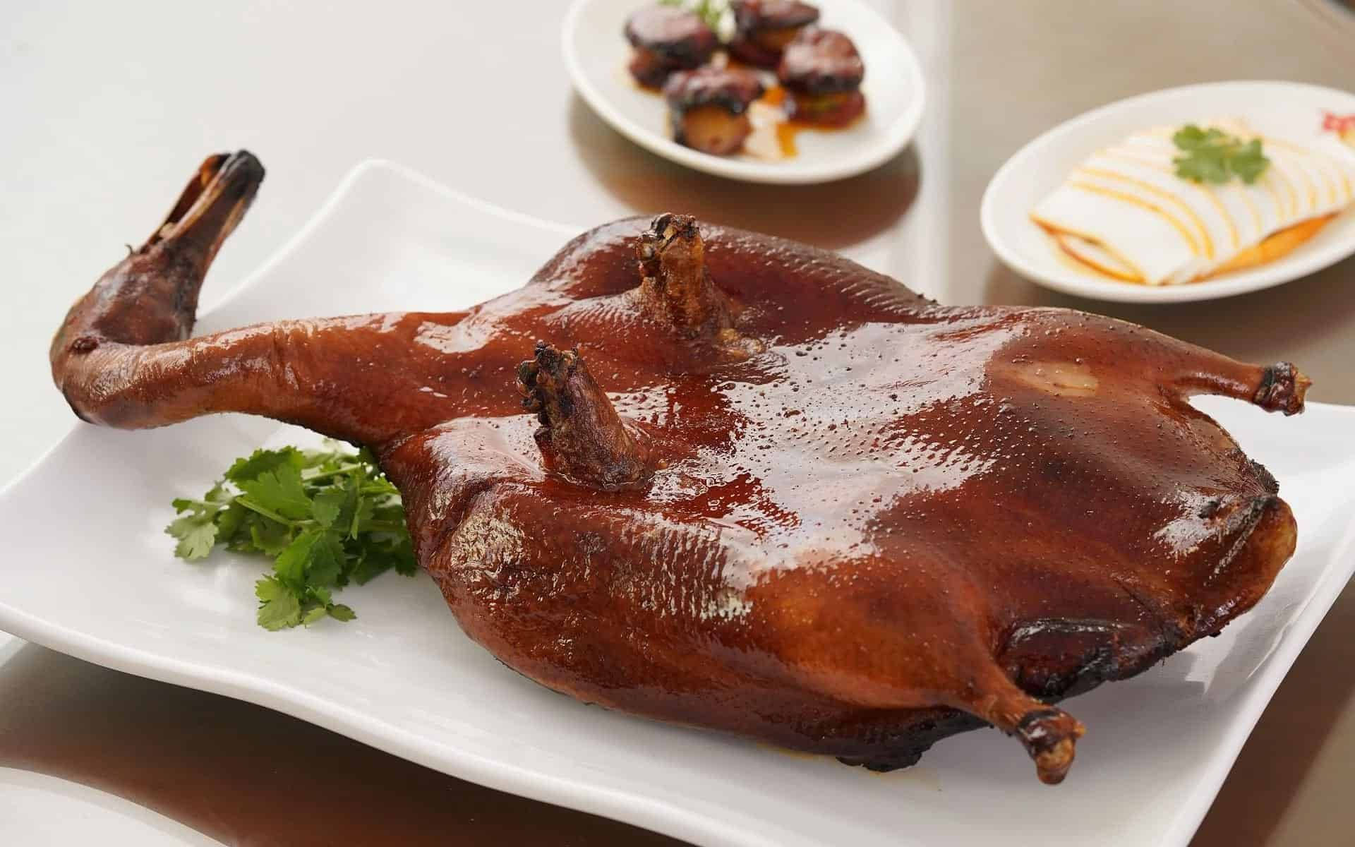 Roasted Peking Duck With Side Dishes Wallpaper