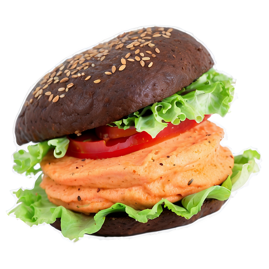 Roasted Red Pepper Hummus Burger Png 21 PNG