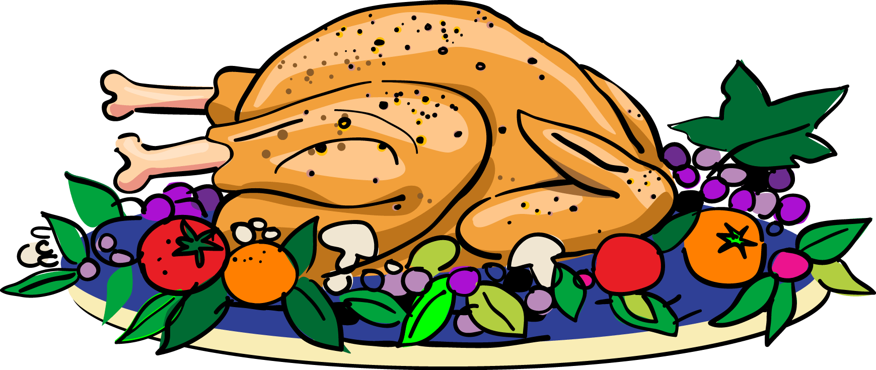 Roasted Turkeywith Garnish Clipart PNG